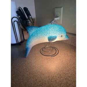 90s Melted Popcorn Dolphin Lamp Y2K Blue Room Decor